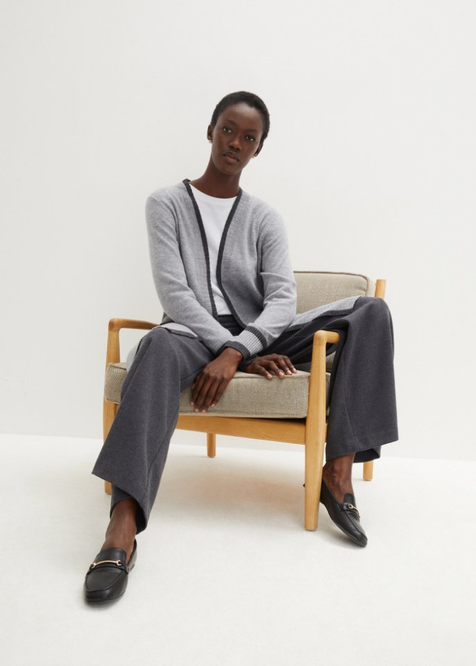 Wollstrickjacke mit Good Cashmere Standard®-Anteil