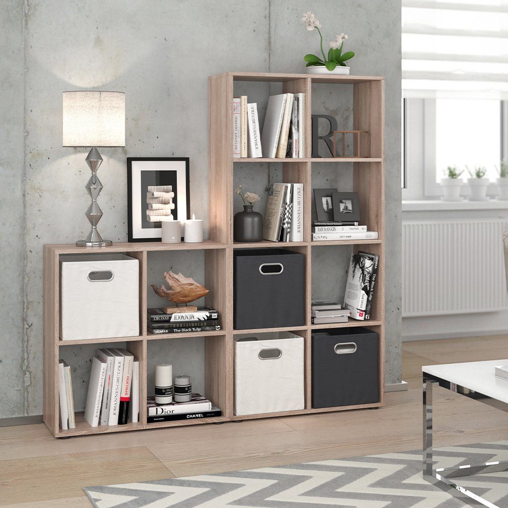 Vicco Raumteiler Bücherregal Standregal SCUTUM 8 Fächer Braun