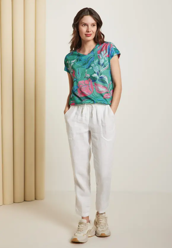 CECIL Printshirt in Leinenoptik