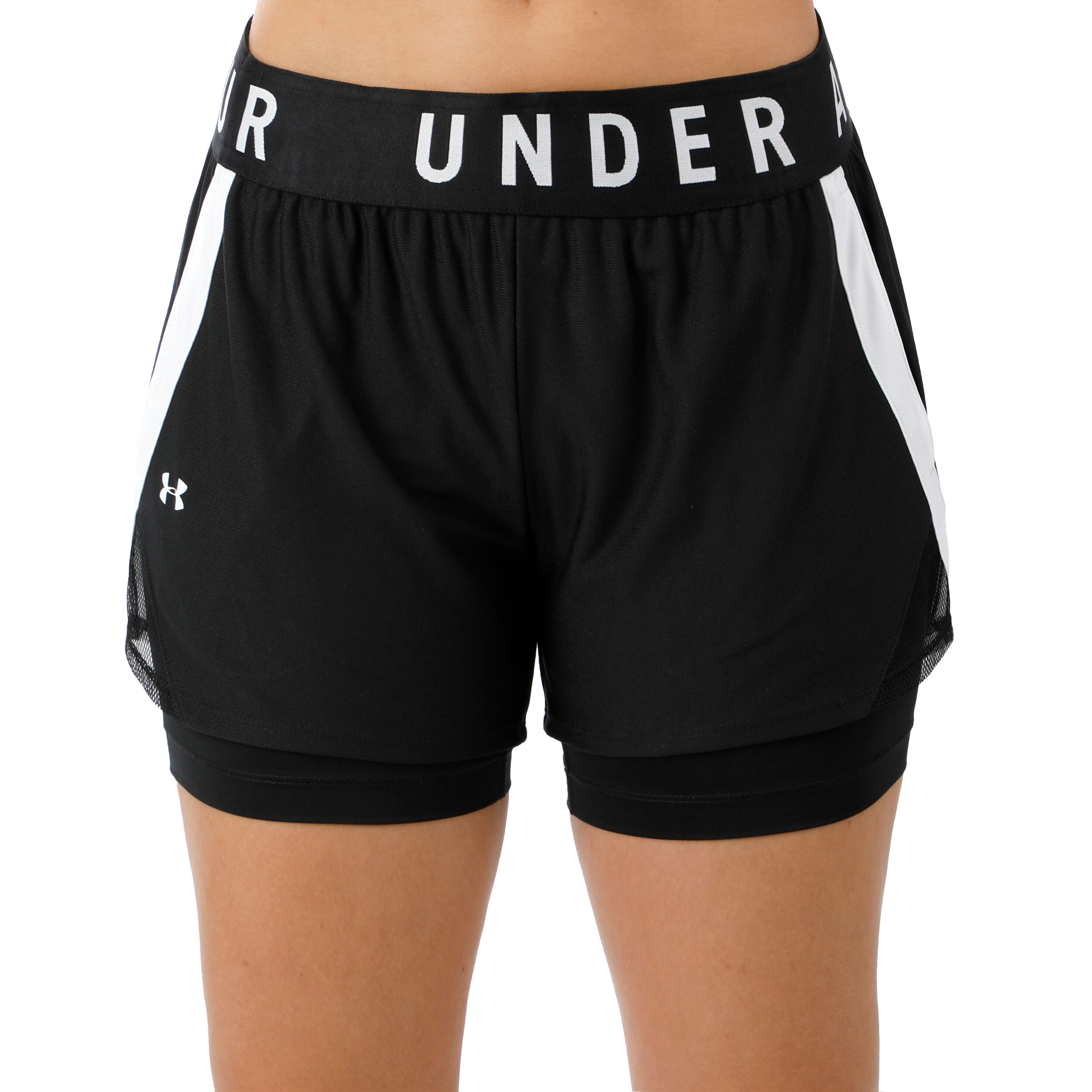 Play Up 2in1 Shorts Damen - Schwarz, Weiß