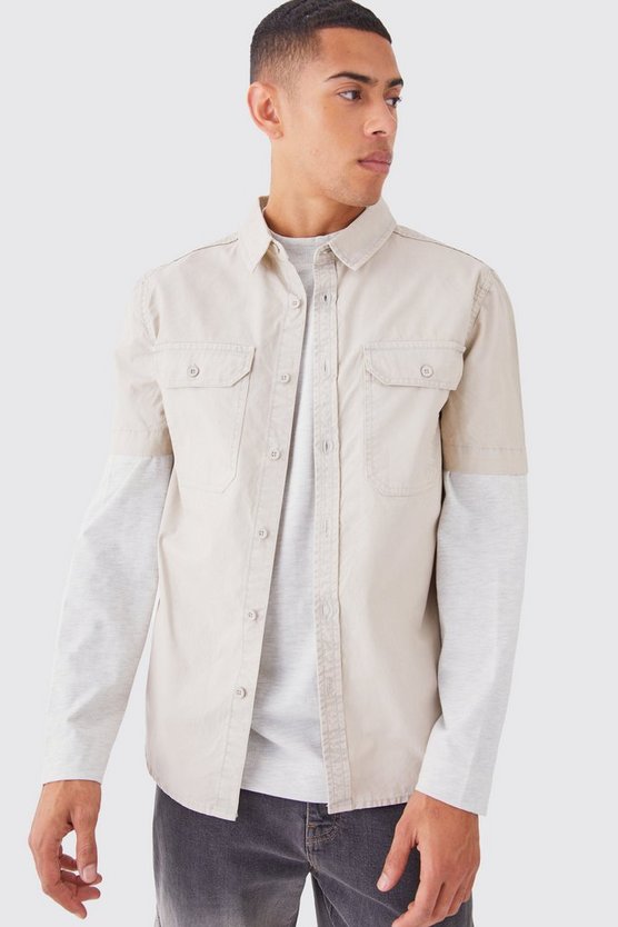 Kurzärmliges Twill Hemd