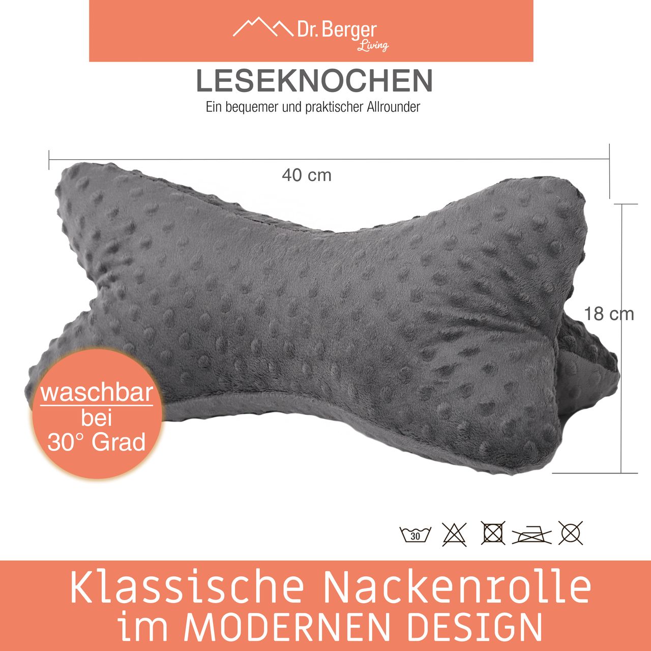 Dr. Berger Leseknochen Minky Anthrazit