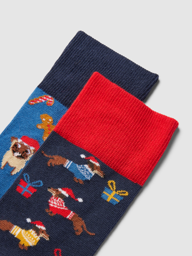 Socken aus Baumwoll-Mix im 2er-Pack in blau