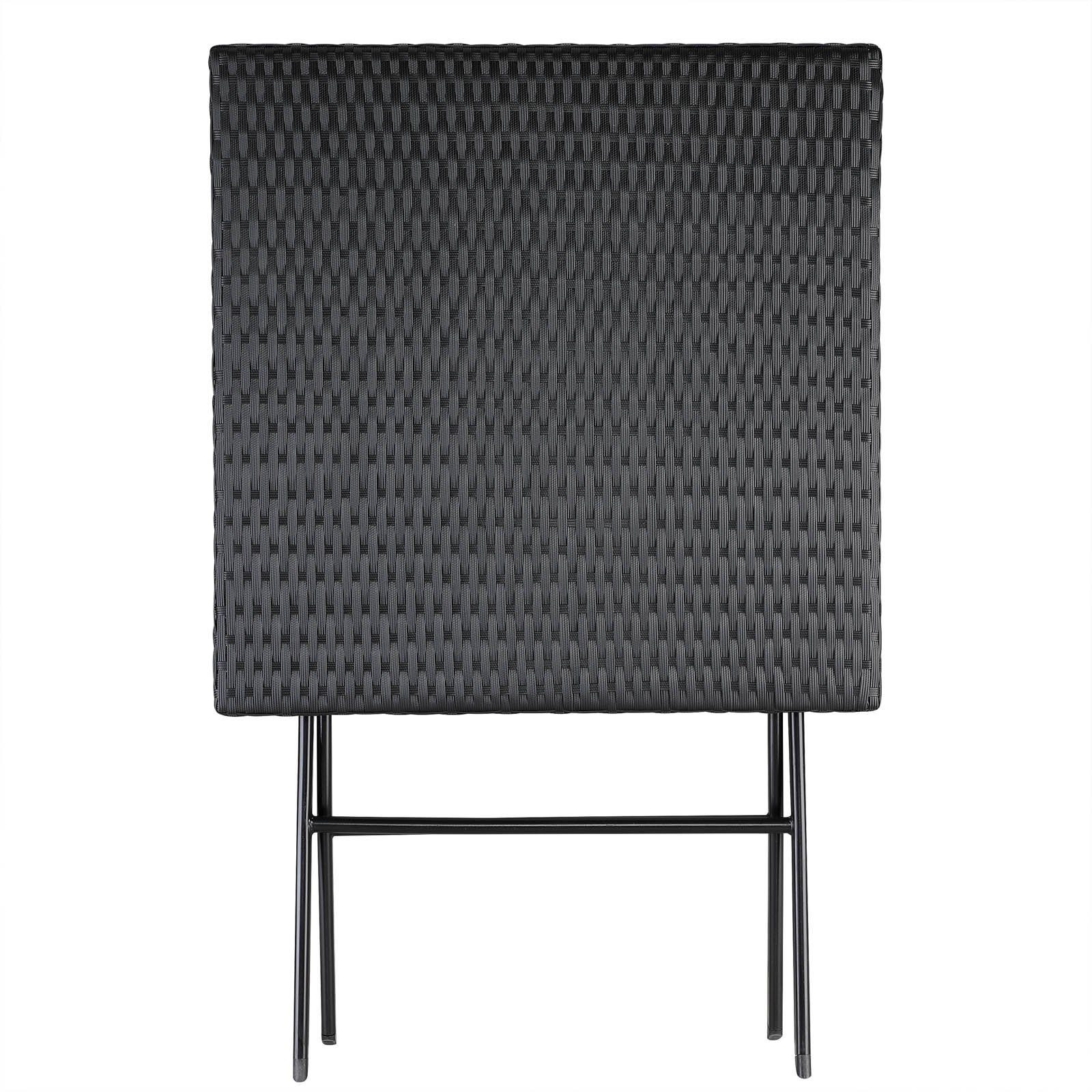 Casaria Klapptisch Rom (1-St), Polyrattan 63x63cm Platzsparend Klappbar Tragbar 60kg Belastbarkeit