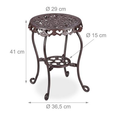 relaxdays Blumenhocker Blumenhocker Gusseisen rund, Braun