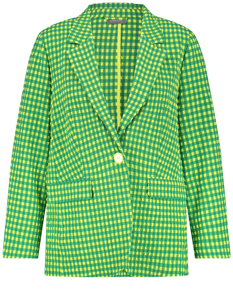 Karierter Blazer aus Seersucker