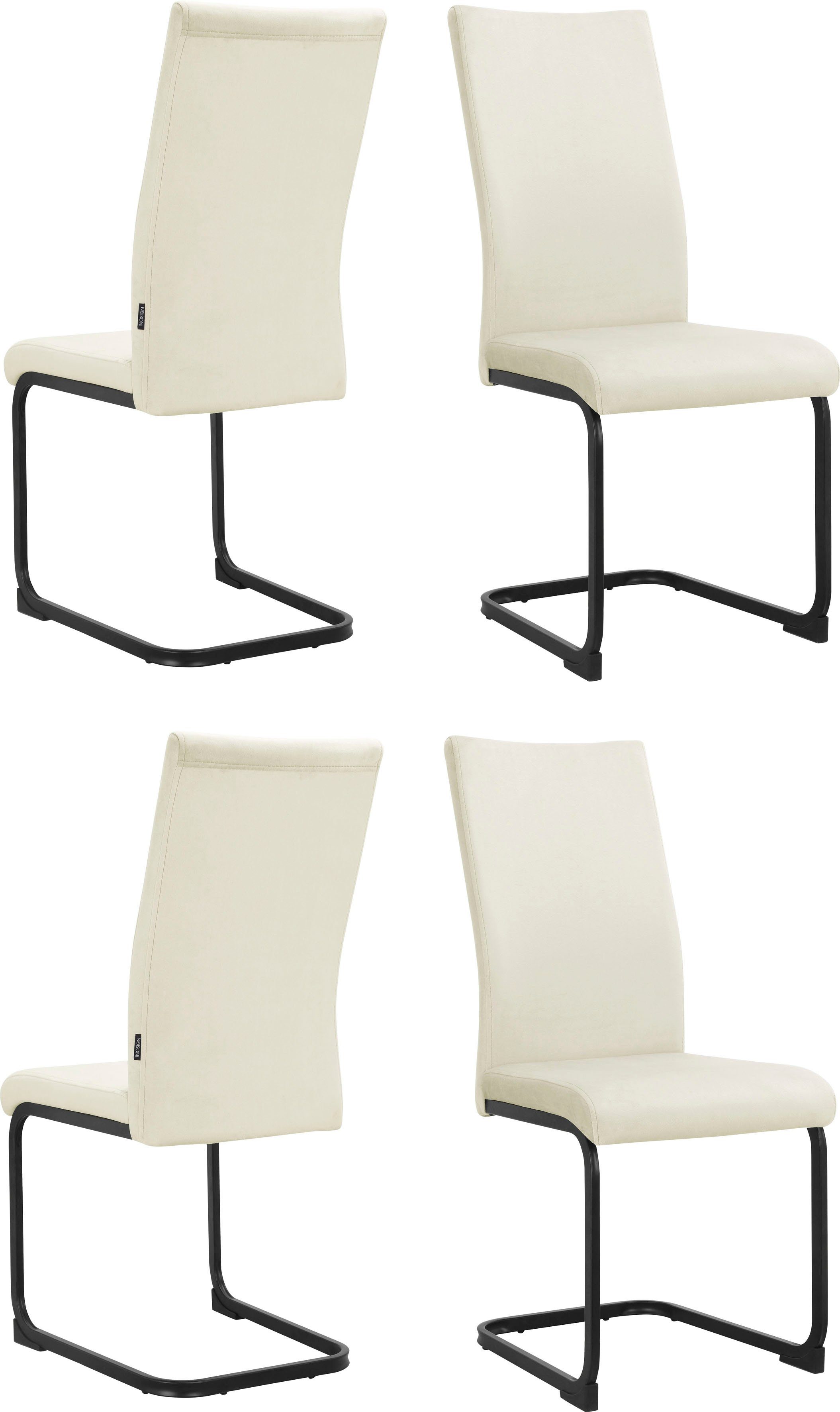 INOSIGN Essgruppe Darcel/Danny, (Set, 5-tlg), Freischwinger Esszimmerstuhl, Tisch mit festmontierter Platte