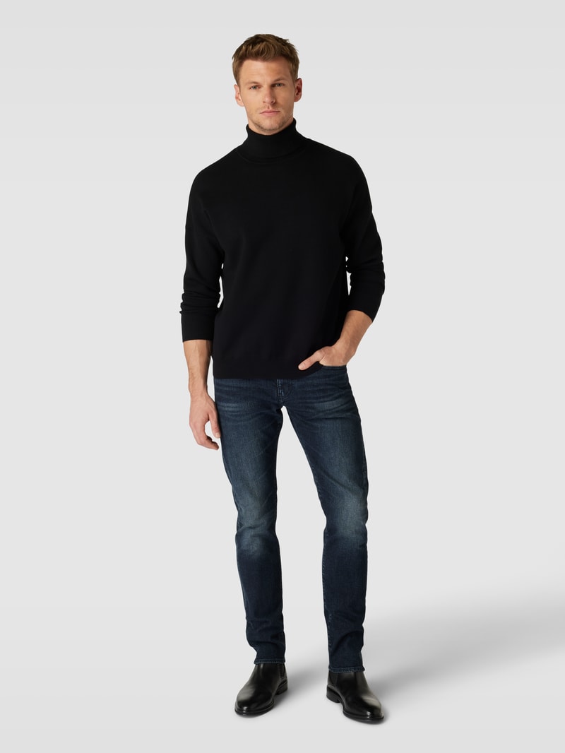Slim Fit Jeans mit Knopf- und Reißverschluss in dunkelblau