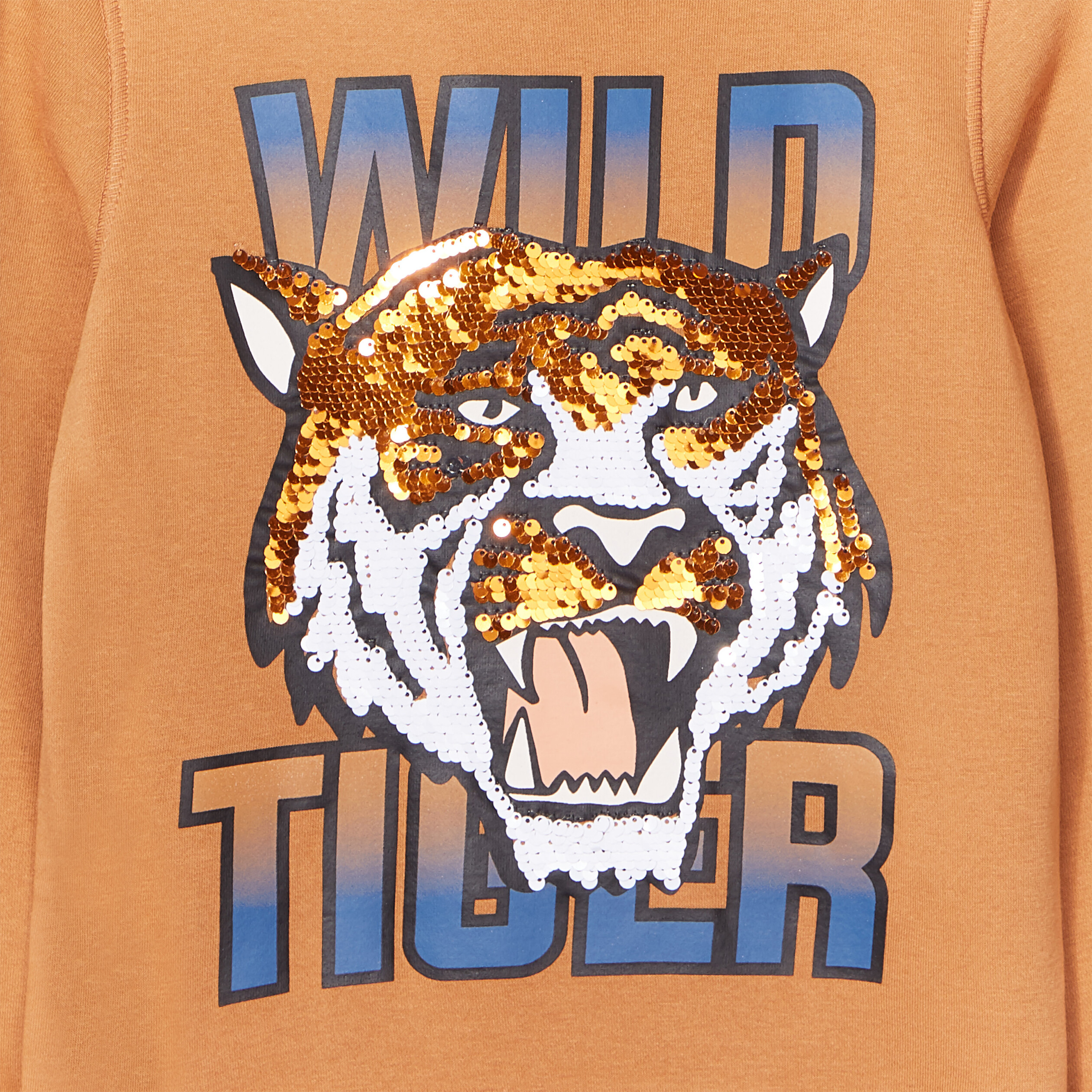 Sweat à capuche hoodie avec sequins marron cognac garçon | La Halle