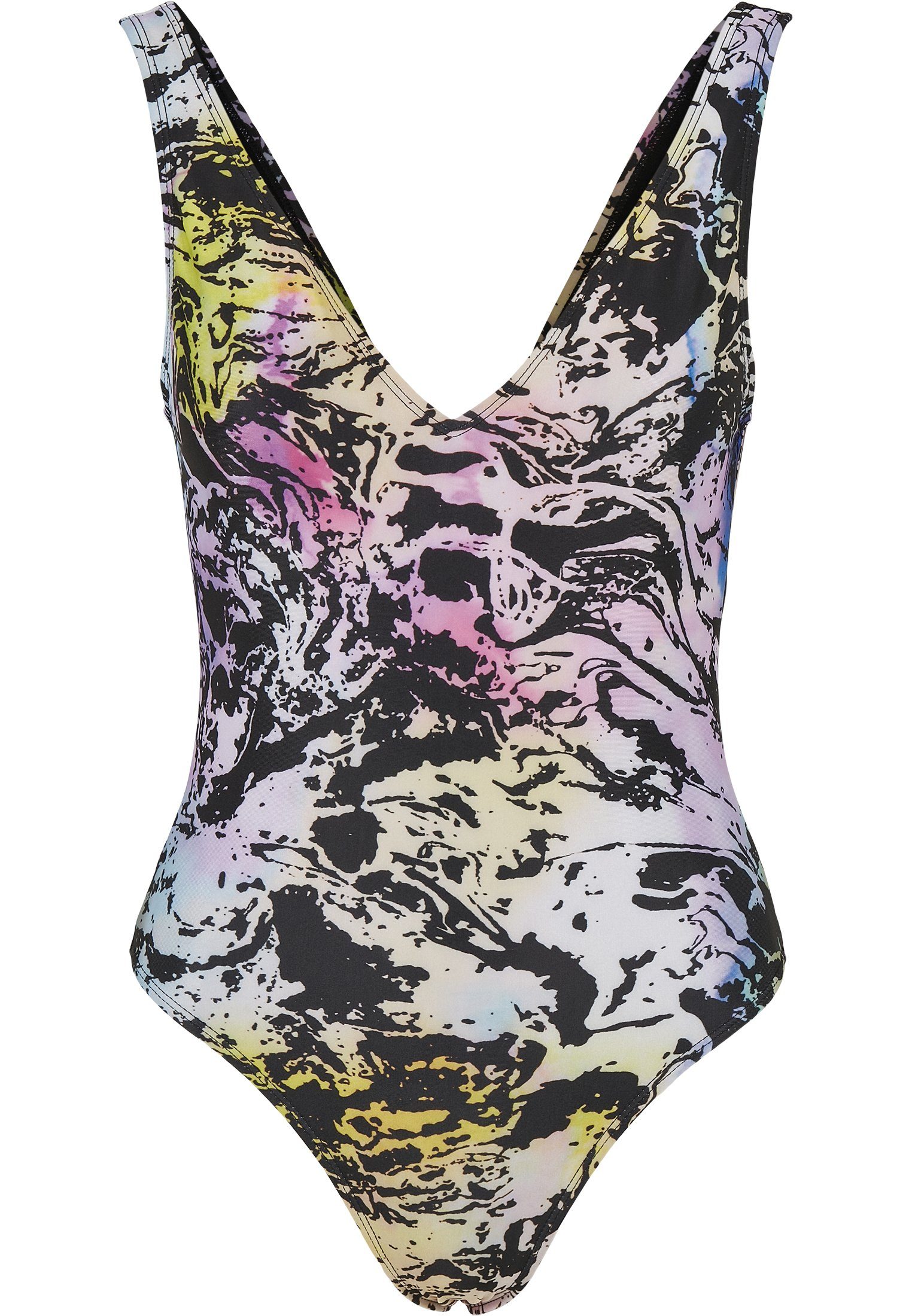 URBAN CLASSICS Monokini Ladies Recycled Pattern High Leg Swimsuit