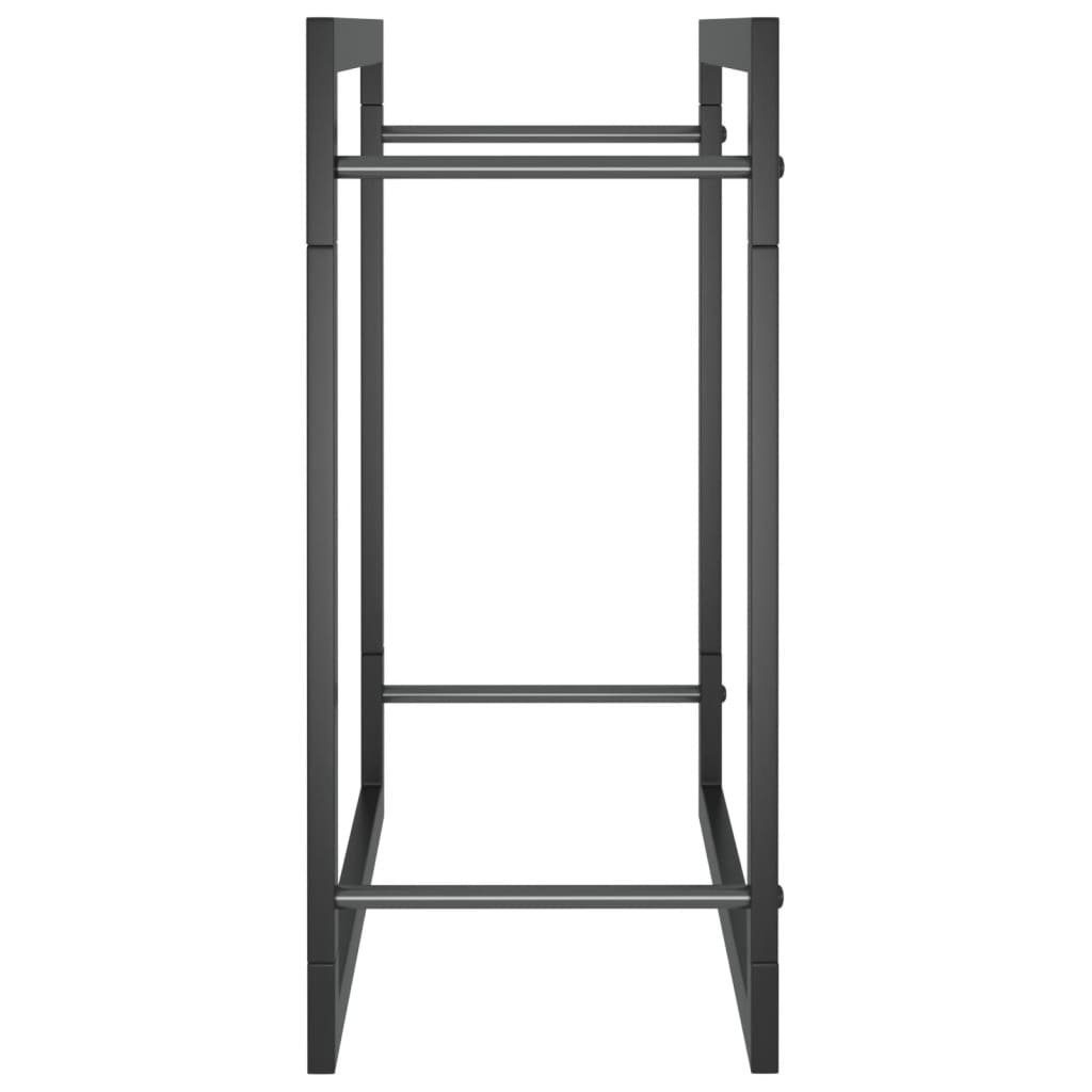 vidaXL Kaminholzregal Brennholzregal Mattschwarz 50x28x56 cm Stahl