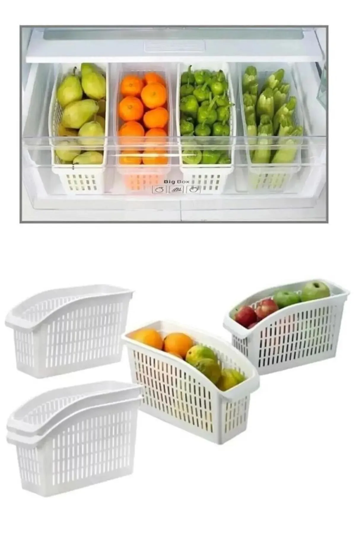 Meleni Home  5-teiliger Kühlschrank-Organizer, Gemüse, Obst, Mehrzweck-Kühlschrank-Organizer