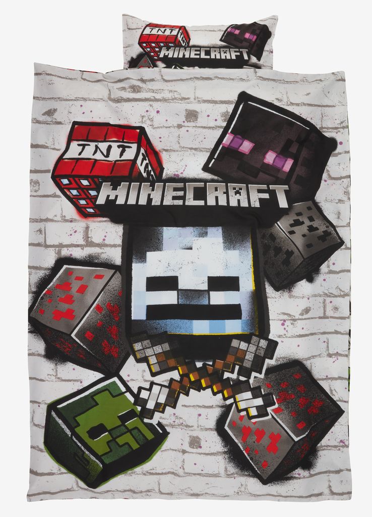 MINECRAFT bedding set 140x200 gray