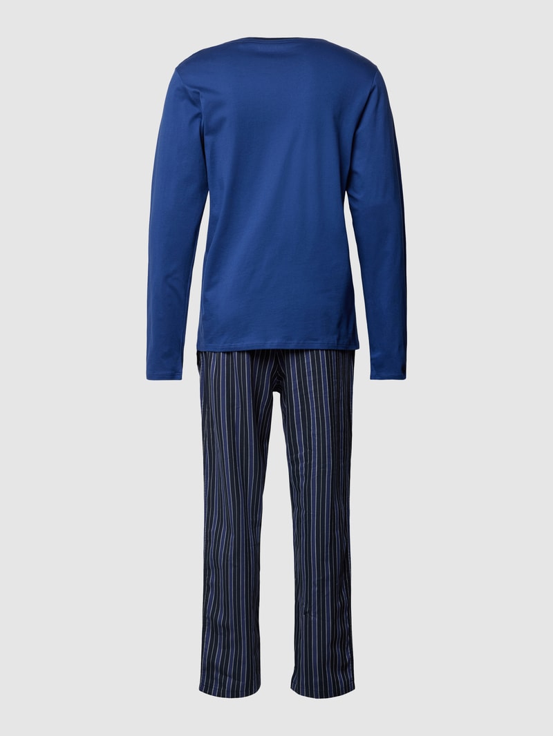 Pyjama mit Streifenmuster Modell 'SELECTED' in royalblau