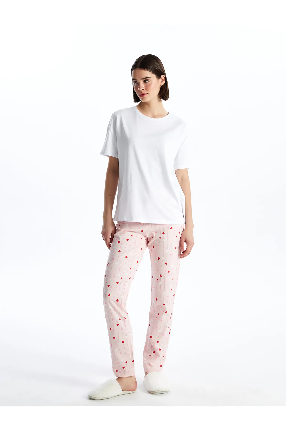 LC Waikiki  Gemusterte Damen-Pyjamahose mit elastischem Bund