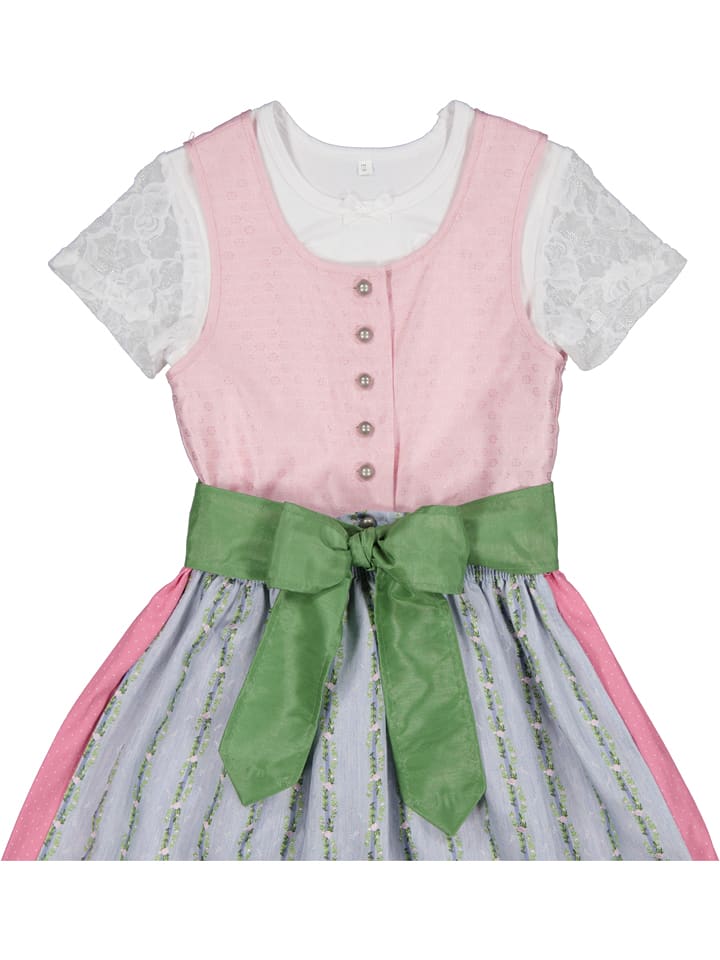 Turi Landhaus Dirndl in Rosa/ Hellblau günstig kaufen