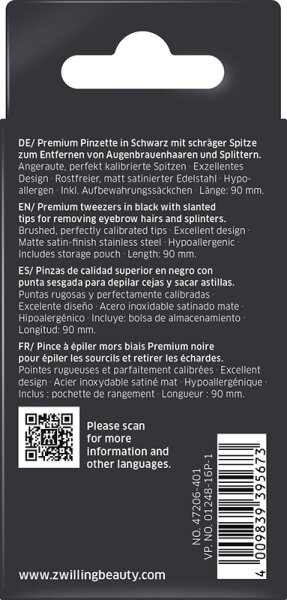 ZWILLING Beauty Premium Pinzette, schräg - black Pinzette