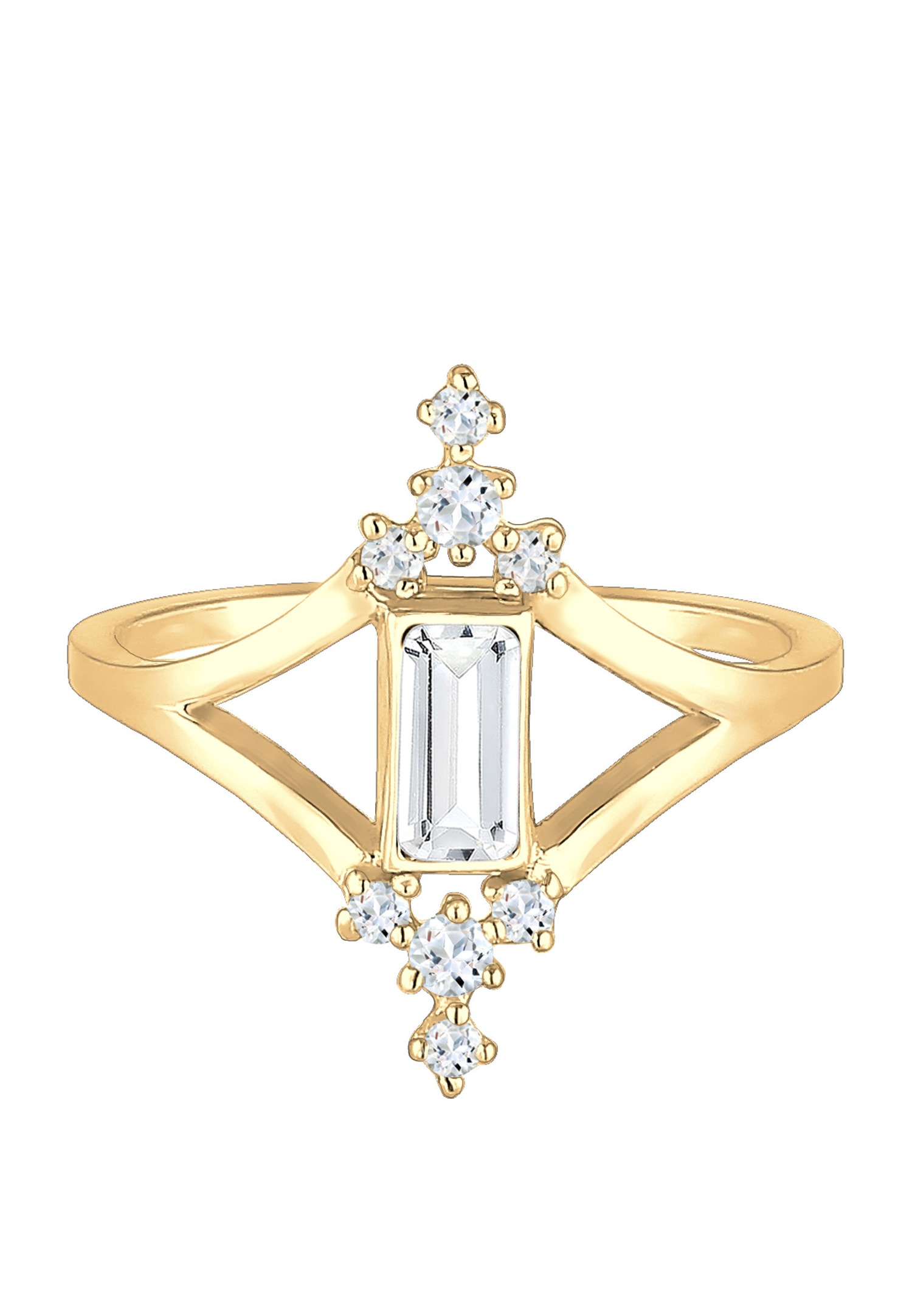 Anello di fidanzamento vintage glamour da donna Elli PREMIUM con topazio in argento sterling 925