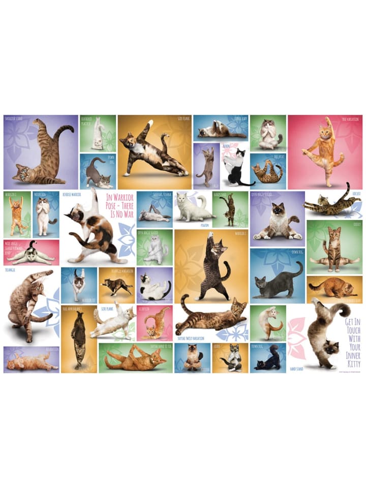 HUCH! Puzzle Yoga Cats in Bunt günstig kaufen onesize