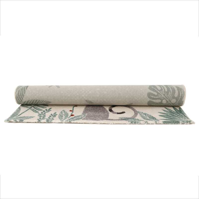 Tapis petits singes 120x 170cm MONKEY PARADISE GRIS