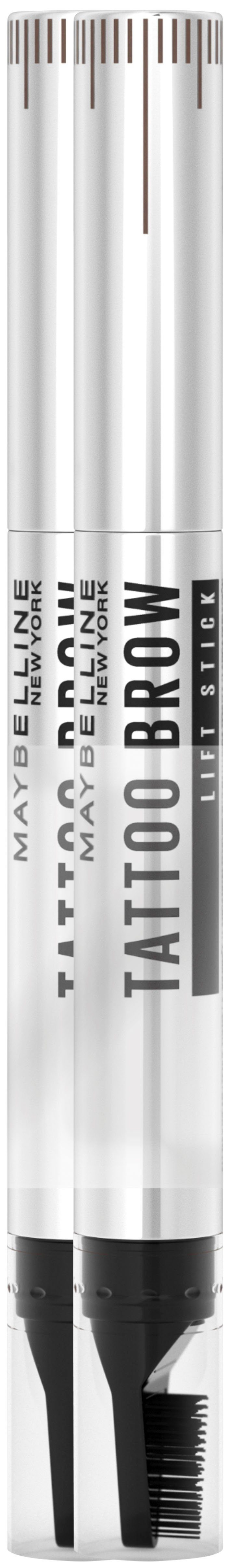 MAYBELLINE NEW YORK Augenbrauenpflege Maybelline New York Tattoo Brow Lift Doppelpack, Augenbrauenstift, Augenbrauen-Gel, Textur Wachs