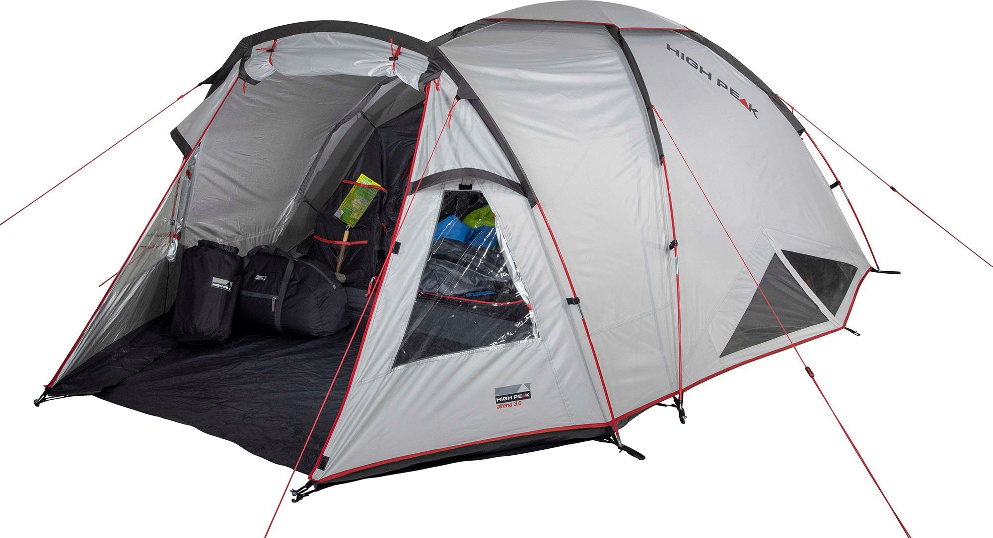 High Peak Kuppelzelt Zelt Alfena 3.0, Personen: 3 (mit Transporttasche)
