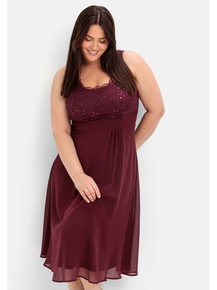 sheego Abendkleid in aubergine günstig kaufen