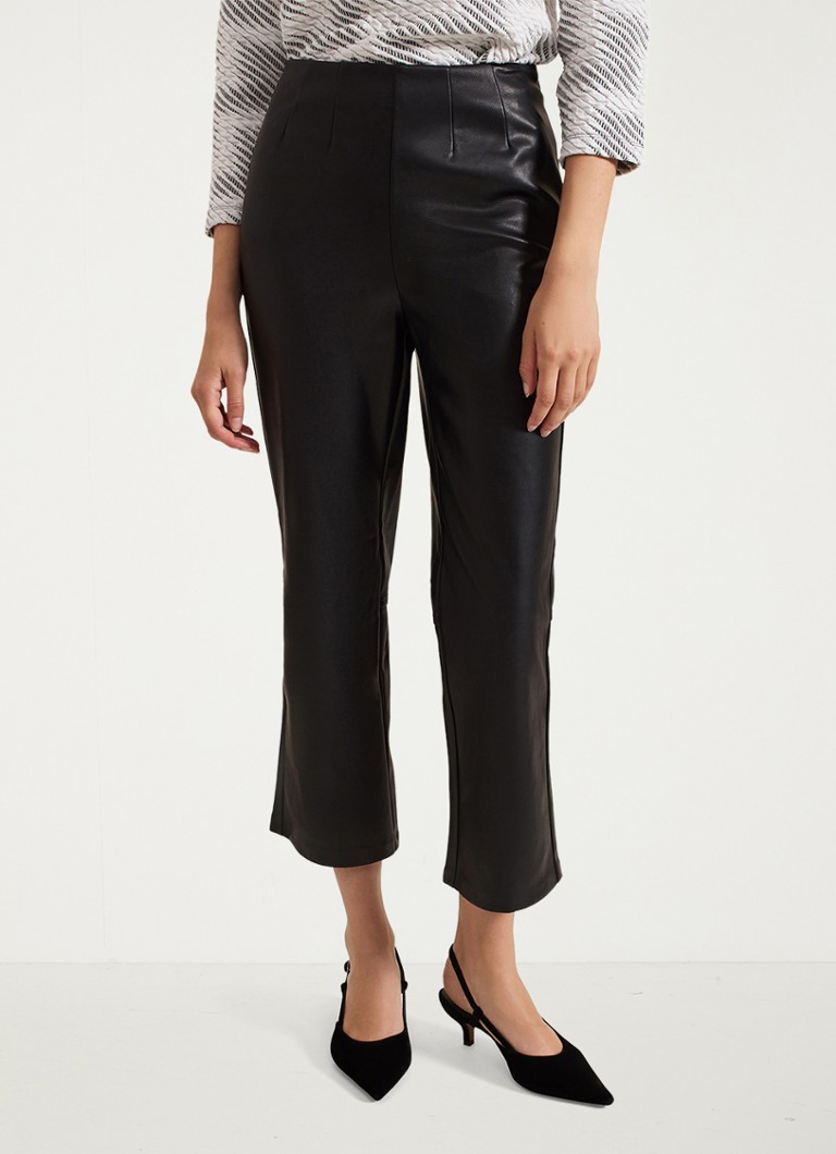 Pantaloni scurți din piele ecologică Phase Eight Mya cu picior drept