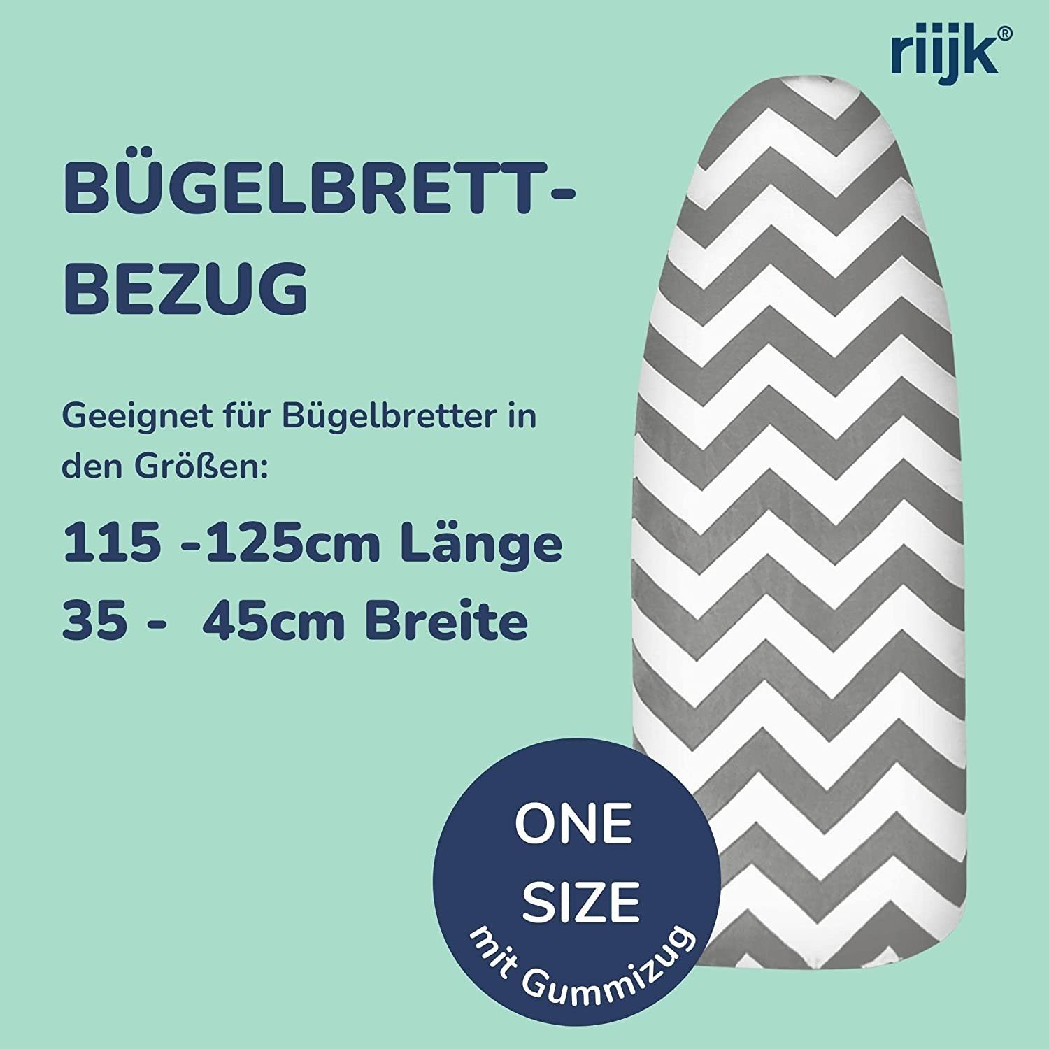 riijk Bügelbrettbezug Bügeltischbezug, Zubehör für universal passend bis 125cm Länge und 45cm Breite, universal passend