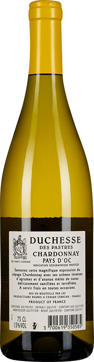 Les Producteurs Réunis Duchesse des Pastres Chardonnay Pays d’Oc 2022
