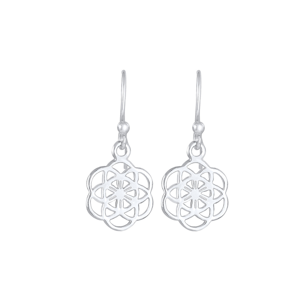 Nenalina Nenalina Boucles d'Oreilles Cintre pour dames Fleur de Vie Ornement en argent ste Boucles d'oreilles
