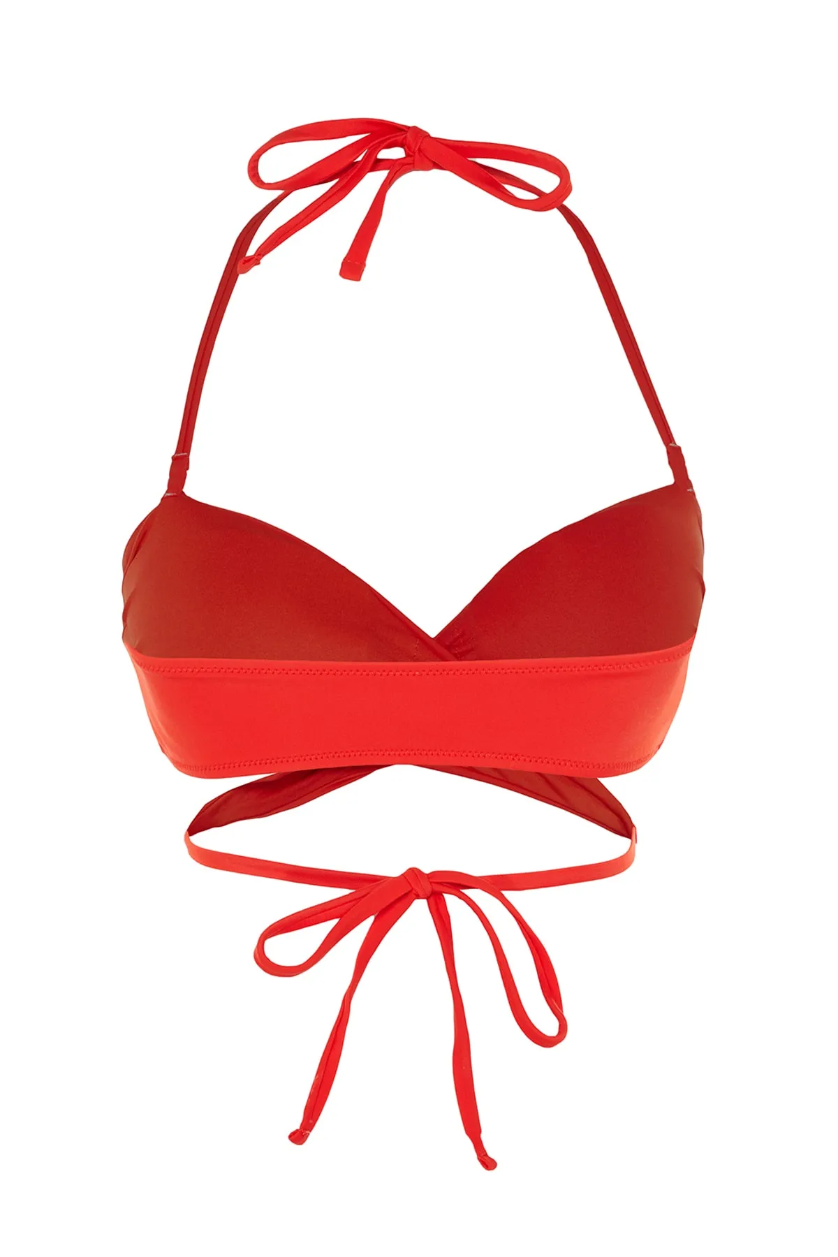 Trendyol Collection  Rotes Bralette-Bikinioberteil zum Binden TBESS23BU00204