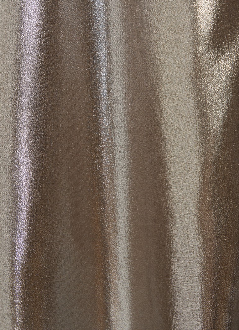 Midi košeľové šaty Ralph Lauren s metalickým povrchom a opaskom