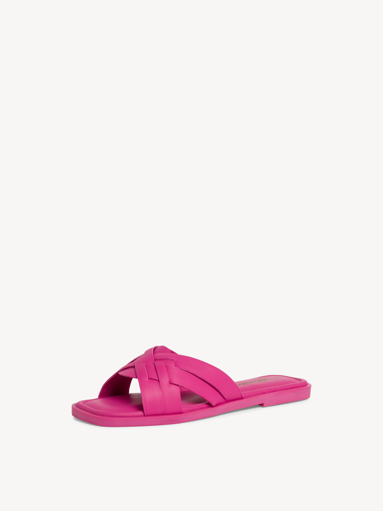 Mule en cuir - rose fuchsia