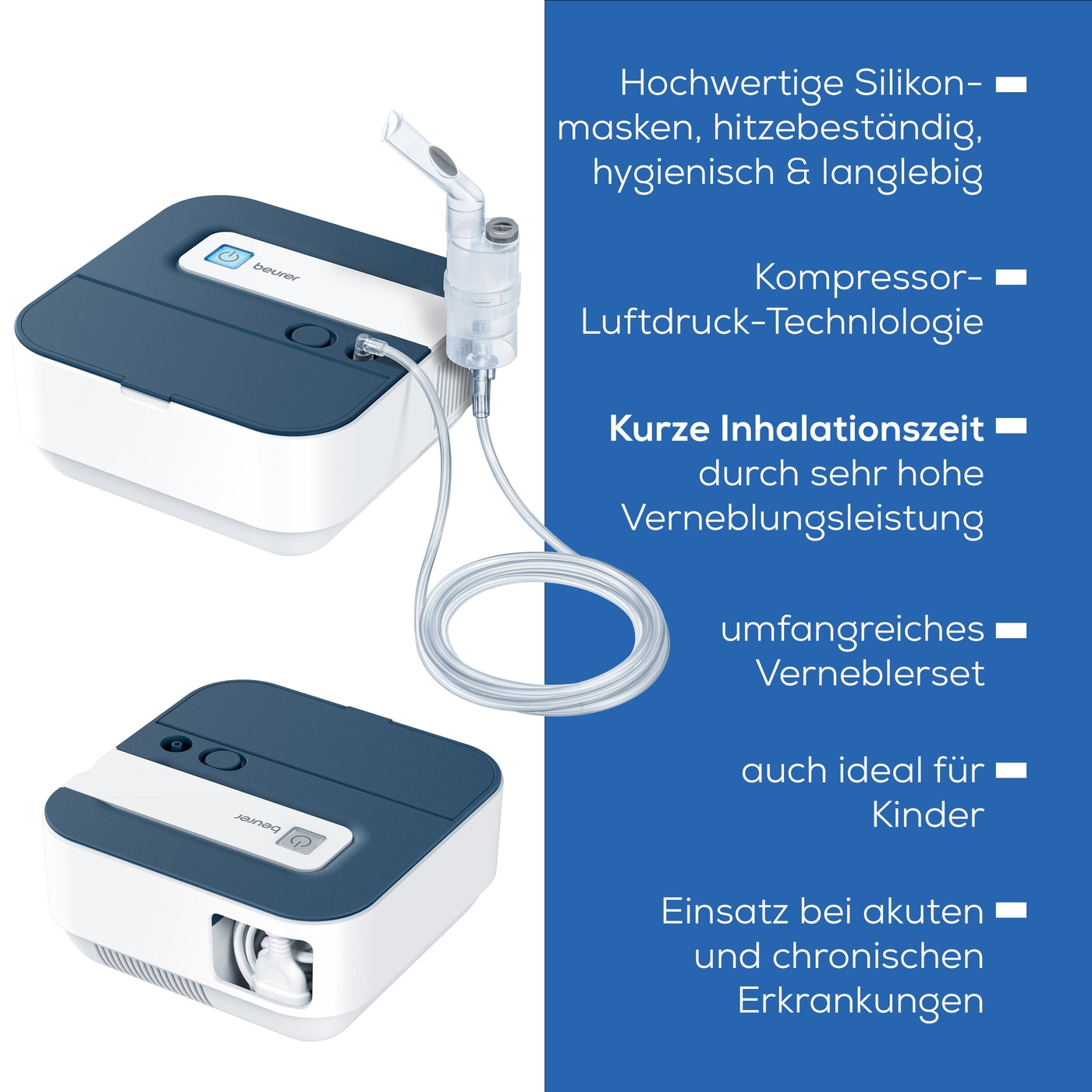Beurer Inhalator IH 28 Pro-Inhalator mit Kompressor-Drucklufttechnologie sowie umfangreichem Vernebler-Set