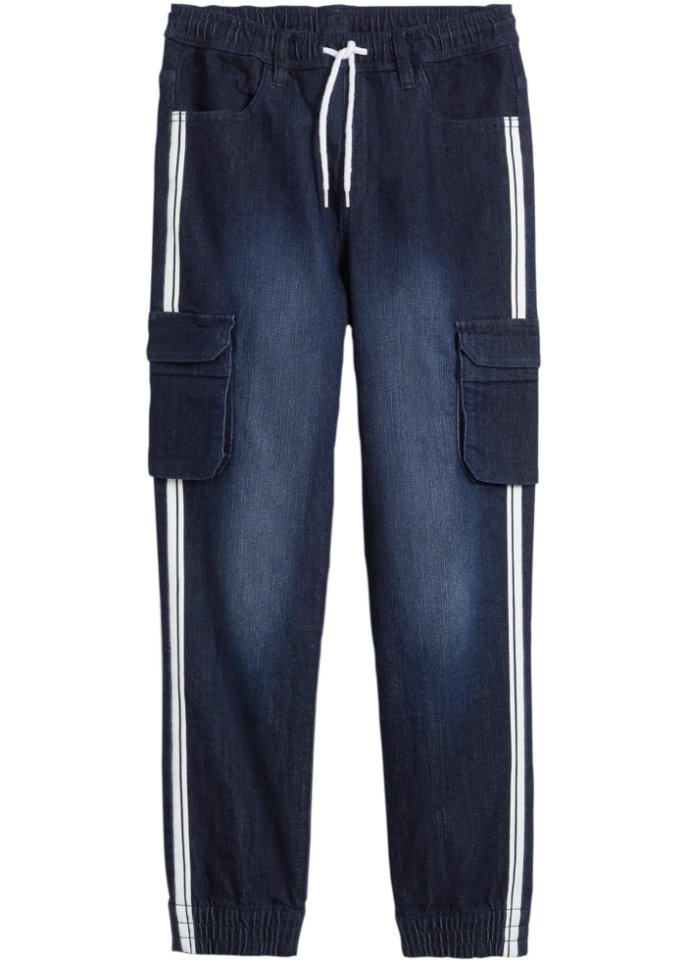 Jungen Thermo Schlupfjeans mit Tape, Tapered Fit