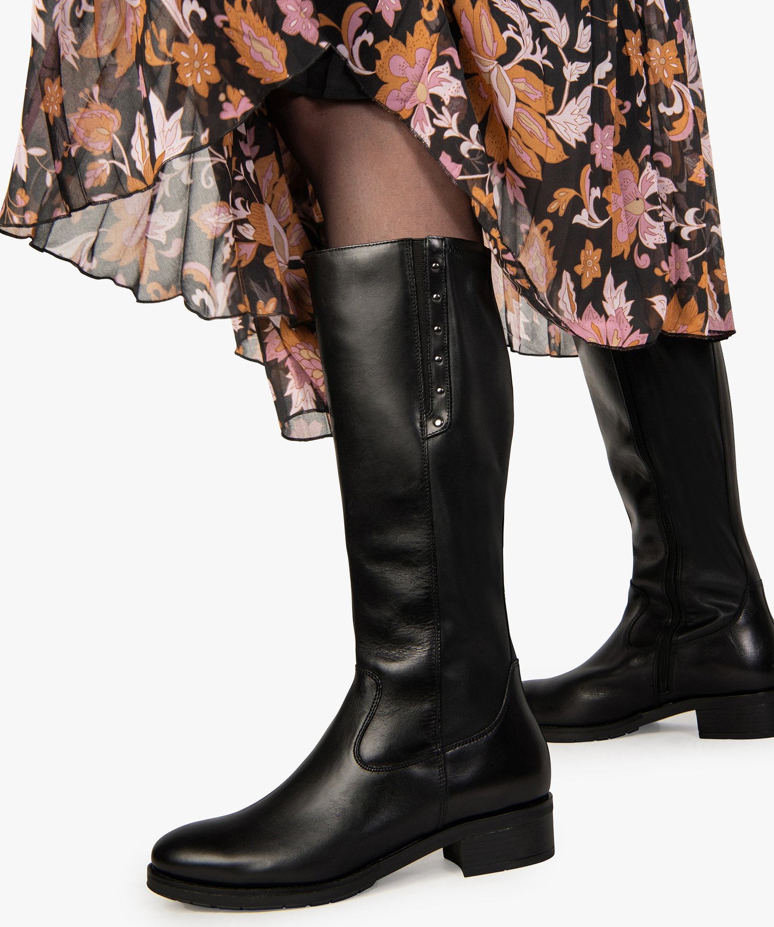 Bottes femme unies à talon plat | GEMO