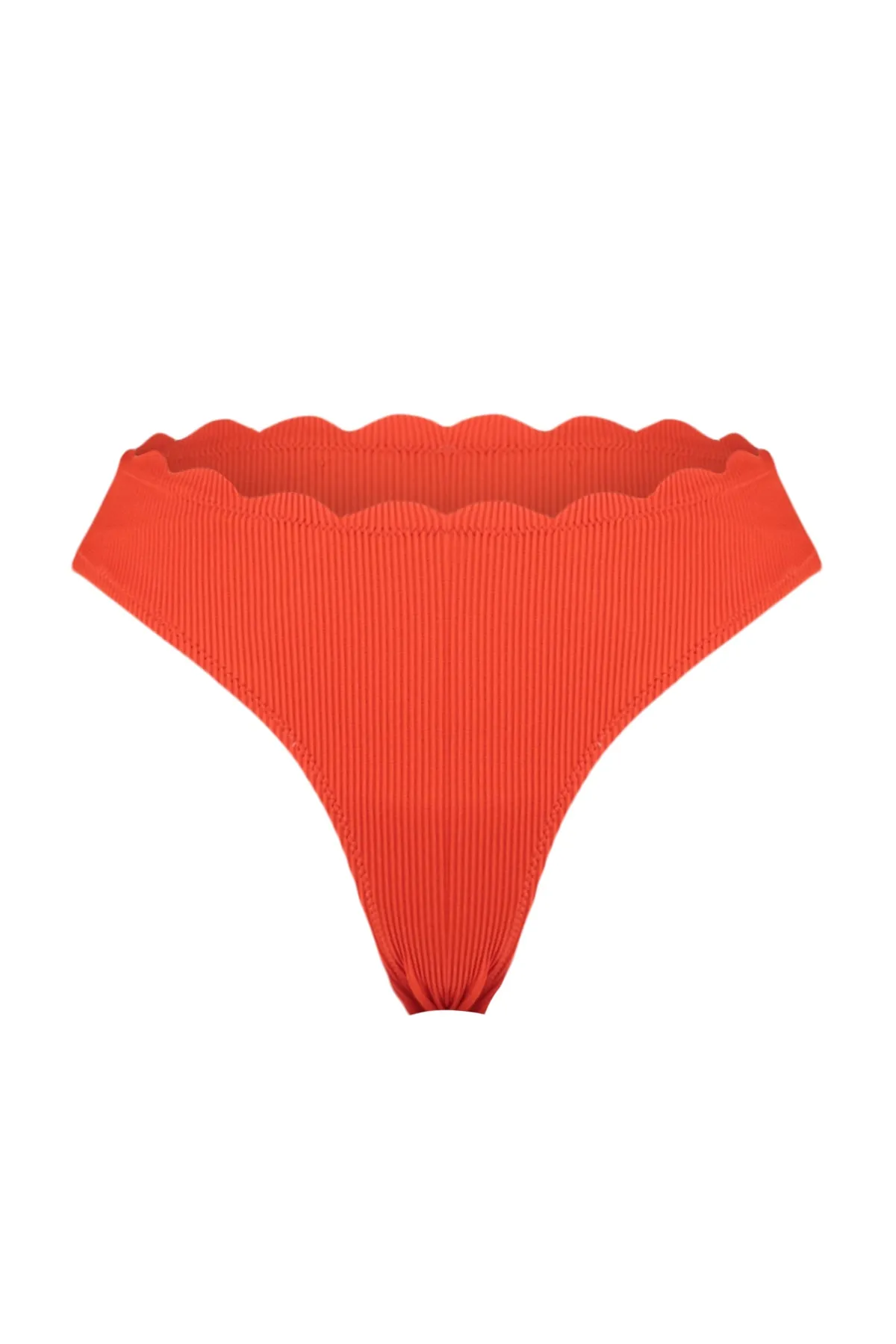 Trendyol Collection  Rote, lasergeschnittene, strukturierte Bikinihose mit normalem Beinausschnitt TBESS23BA00310