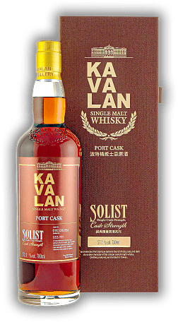 Kavalan Solist Port Cask 50%-60% Kavalan Solist Port Cask 50%-60% Einzelfassabfüllung in Fassstärke mit weichem und süßlichem Charakter. 0,7	 Liter - Vol 50-60%