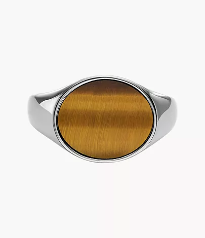 Fossil Siegelring Ellis Signet Collection Tigerauge braun