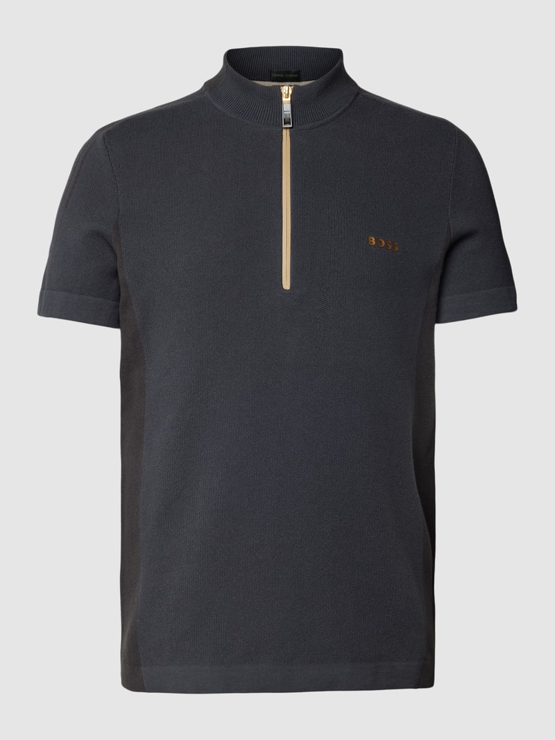 Poloshirt mit Reißverschluss Modell 'Zinos' in graphit