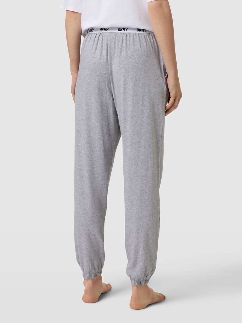 Pyjama-Hose mit Logo-Bund Modell 'Sleep Jogger' in mittelgrau