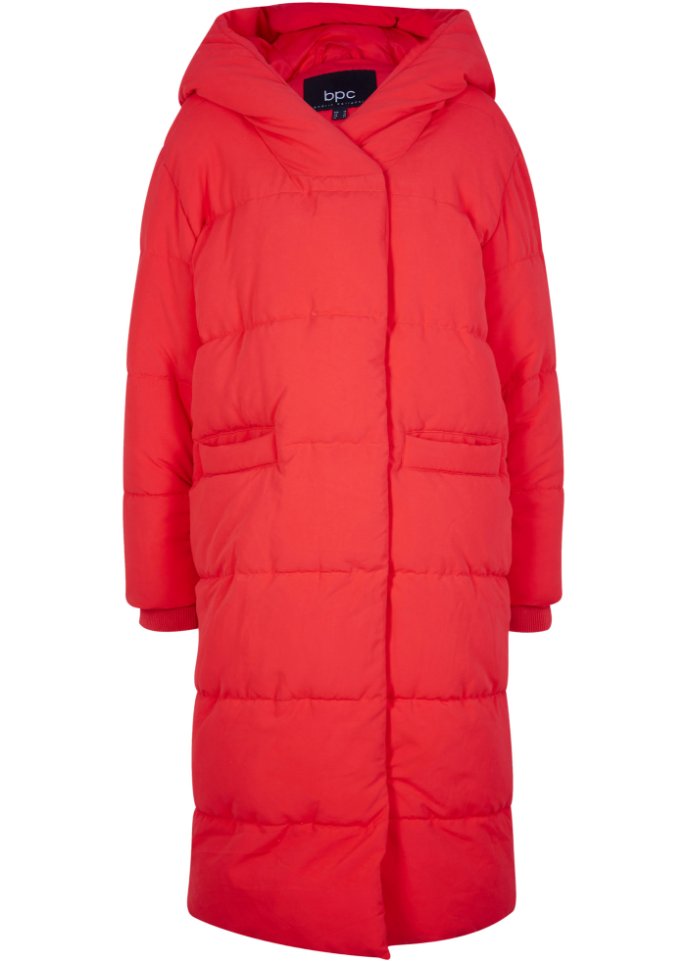 Wattierter Oversize-Mantel mit Kapuze, aus recyceltem Polyester
