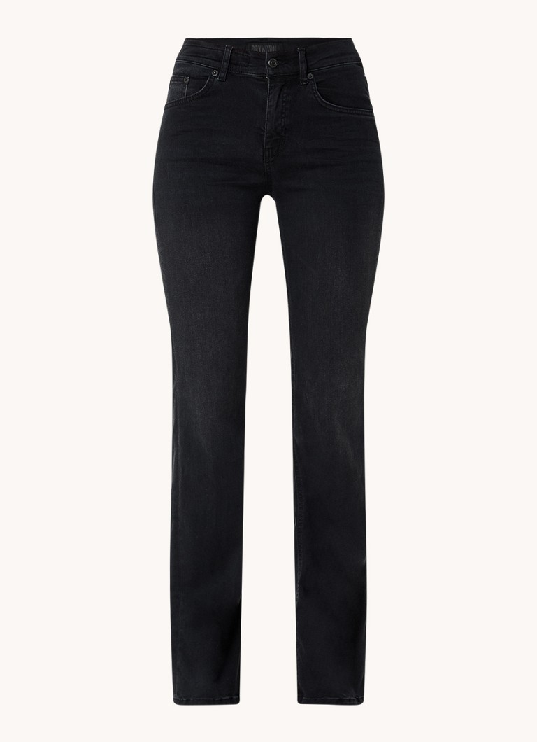 Calça jeans bootcut de cintura média DRYKORN Far em tecido lyocell com lavagem colorida