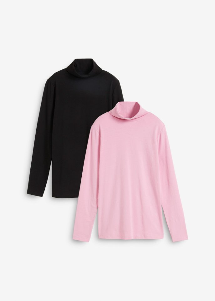 Langarmshirt mit Rollkragen (2er Pack)
