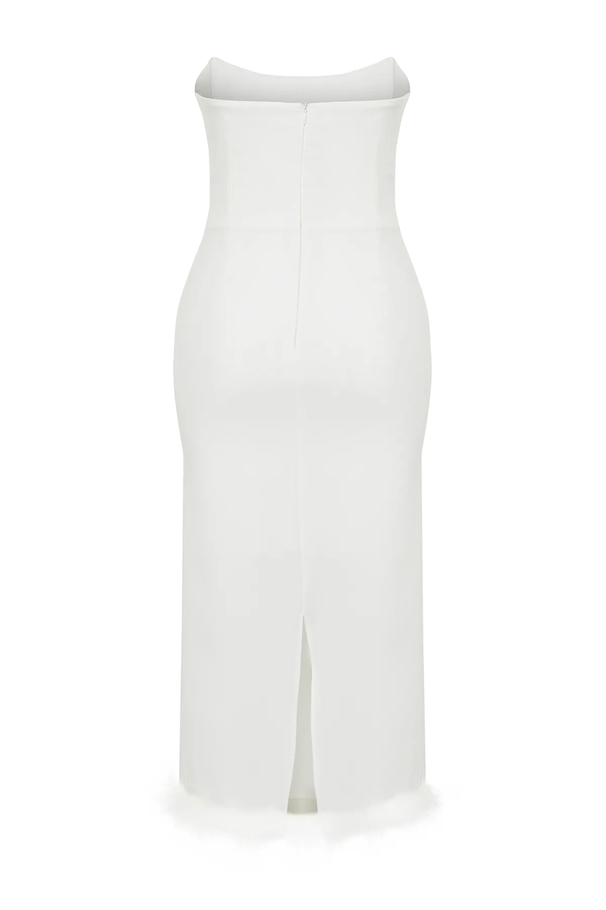 Trendyol Collection  Weiß gefüttertes Brautkorsett, detailliertes, durchbrochenes Hochzeits-/Hochzeits-Stilvolles Abendkleid TPRAW24EL00182