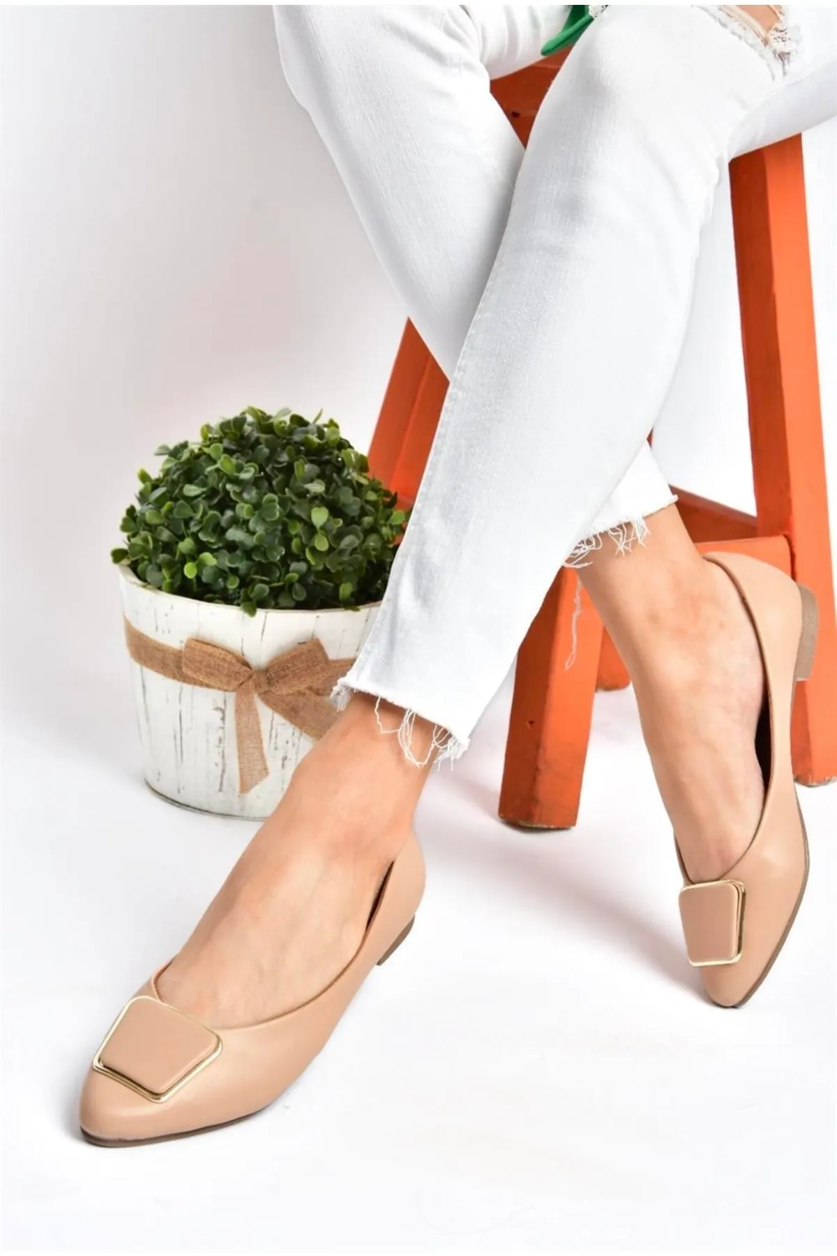 Fox Shoes  Ballerinas für Damen mit Lederschnallen-Accessoires