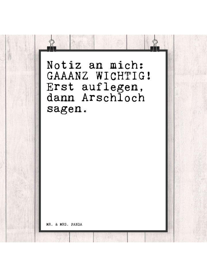 Mr. & Mrs. Panda Poster Notiz an mich: GAAANZ... mit Spruch in Weiß günstig kaufen