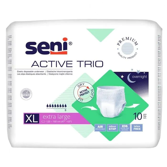 Seni Active Trio, elastične upijajuće gaćice, 120-160 cm, ekstra velike