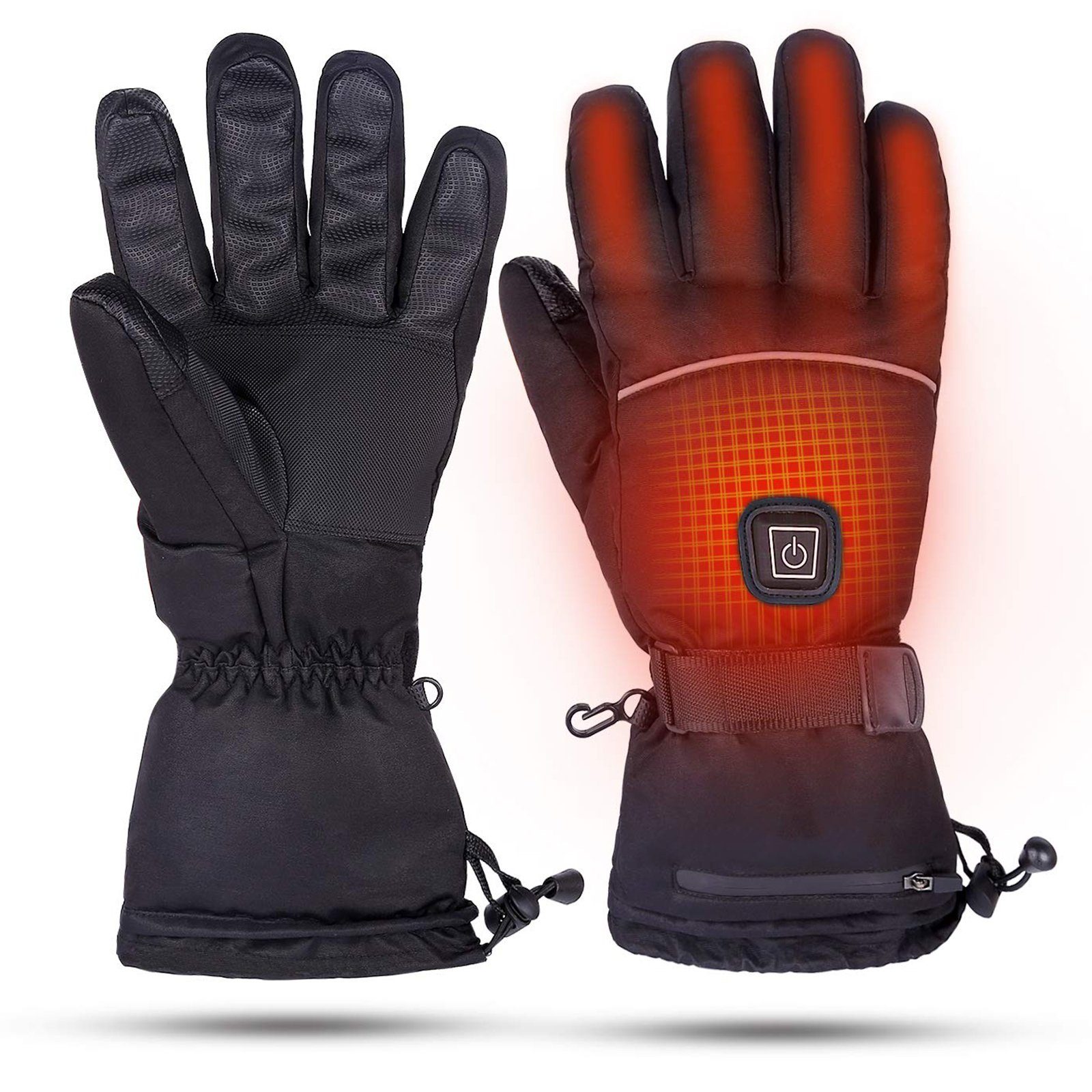 Rosnek Elektriker-Handschuhe Beheizt, 3 Stufen, wasserdicht, für Jagd Wandern Ski Winterarbeit (1 Paar) Touchscreen, Batterie